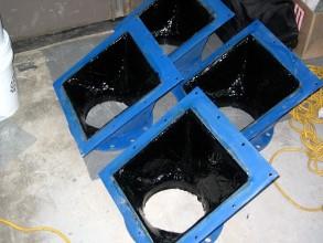 Belzona 1812 (Ceramic Carbide FP) applied to the hopper before overcoating with Belzona 2111 (D&A High-Build Elastomer)