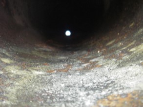 Corroded inner surface of water pipeline