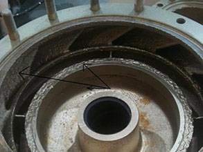 Sea water lift pump suffering from erosion and corrosion