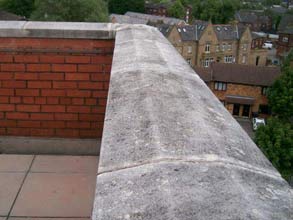 Coping stone joint suffering water ingress