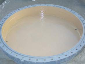 Heat exchanger's end cover coated for long-term corrosion protection using Belzona 5811 (Immersion Grade)